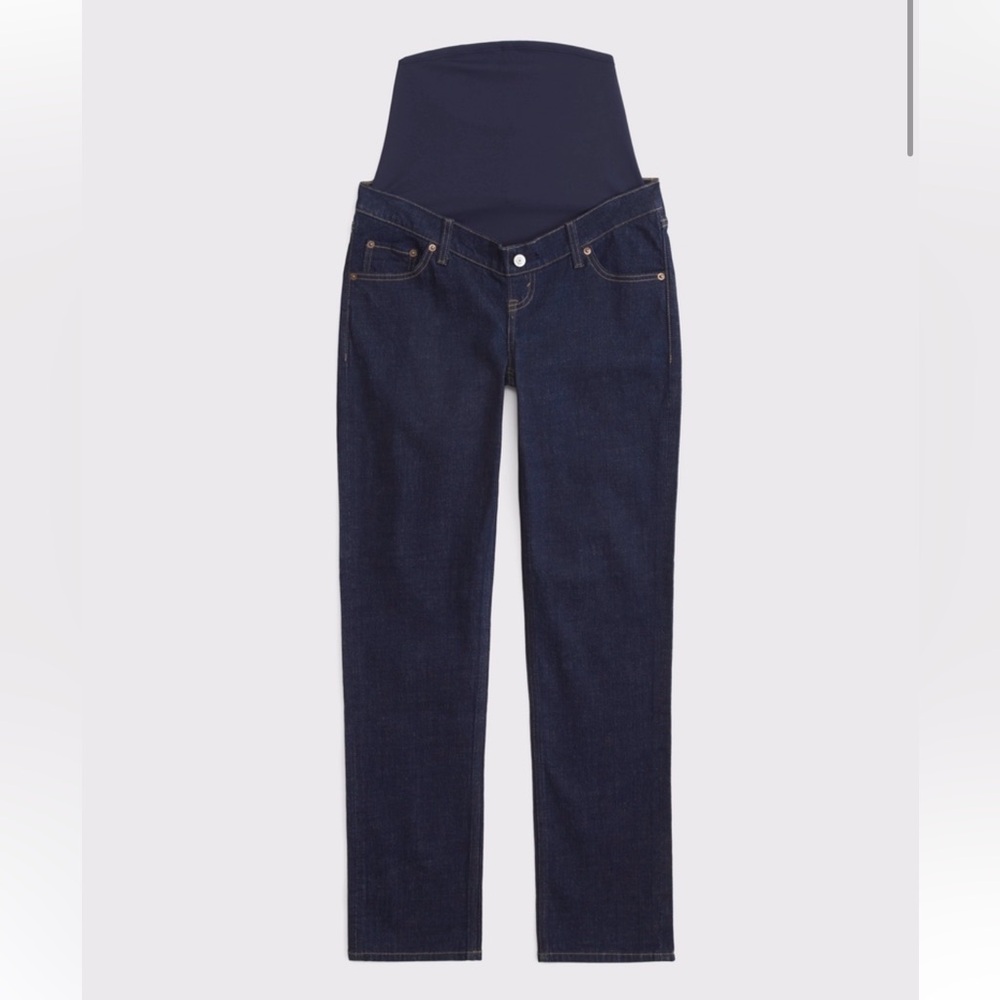 LAST CHANCE Abercrombie & Fitch Maternity 90s Straight Jean Dark Wash Blue